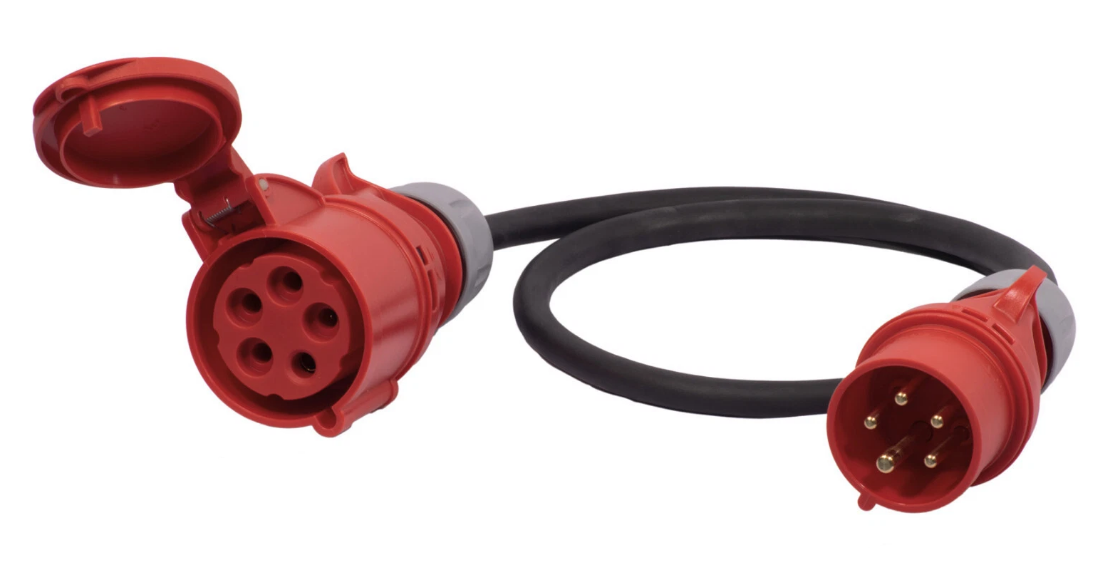CEE16-5 -> CEE32-5 Adapter, Länge 0.5m