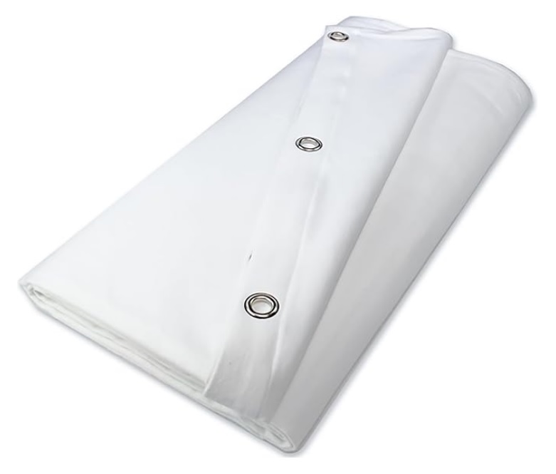 Bühnenmolton weiss 1m x 7m, 1-seitig geöst